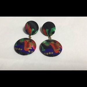 Fabric vintage earrings. 80’s